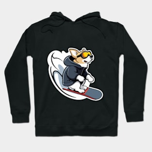 Adorable Dog Snowboarding Hoodie